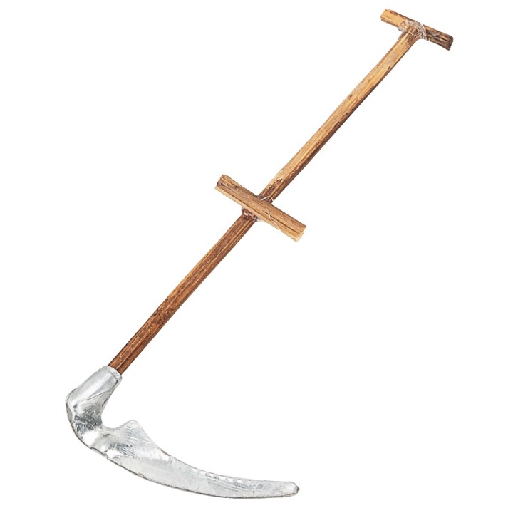Metal sickle with wooden handle 9.8 cm