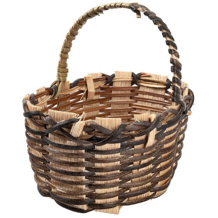 Wicker basket with handle 7.7 h