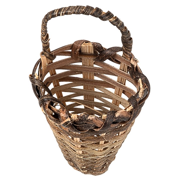 Wicker backpack cm 3x2.5x6.6 h nativity scene miniatures