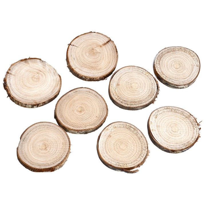Set otto basi in legno Ø 7,3 cm