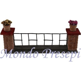 Railing with pillars and vases, cm 18,5