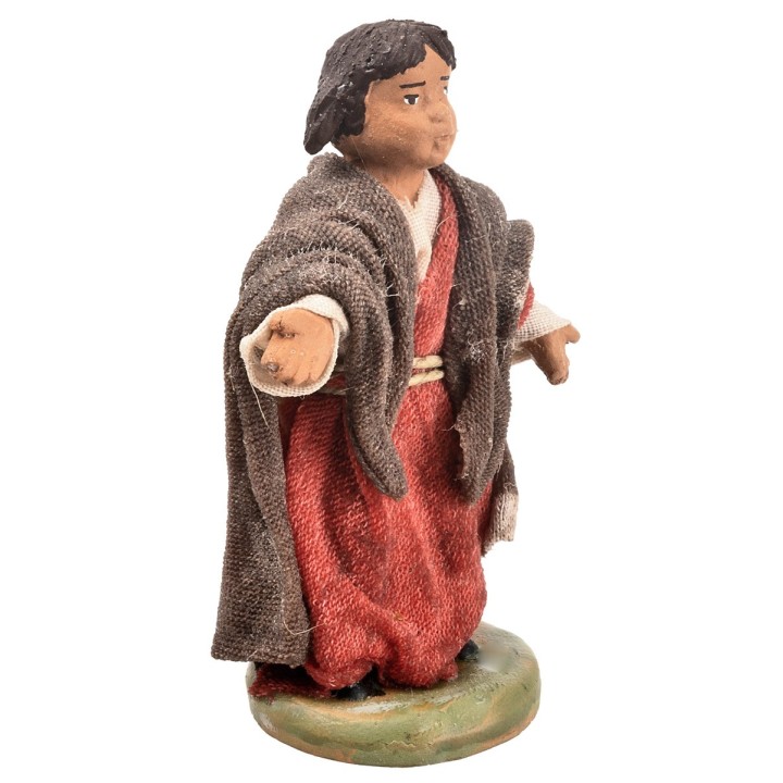 Bambina serie 12 cm in terracotta con abiti in tessuto