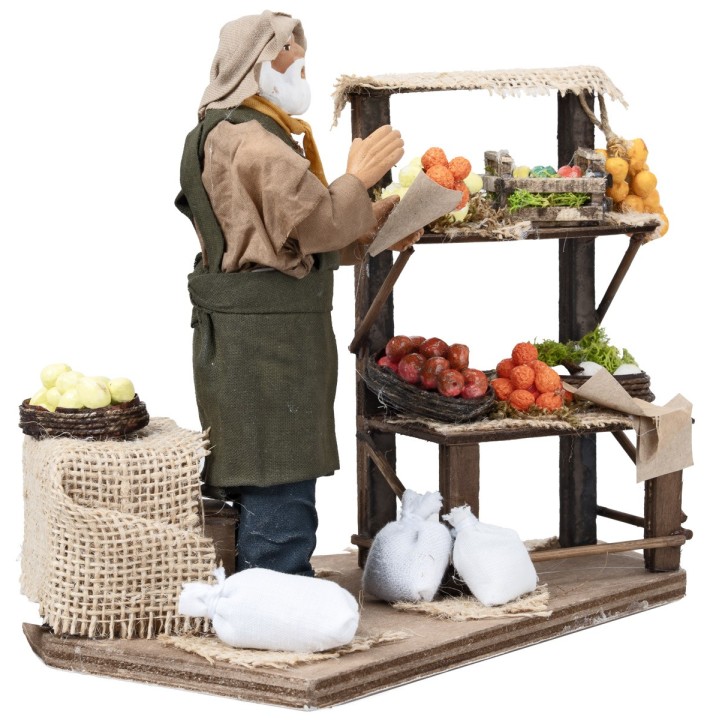 Fruit vendor with counter h 17 cm in motion