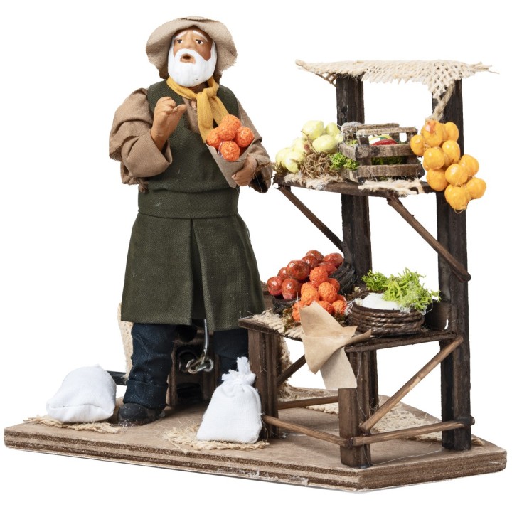 Fruttivendolo con banco h 17 cm in movimento