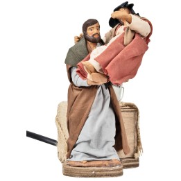 Man with pregnant woman in arms h 12.5 cm in motion