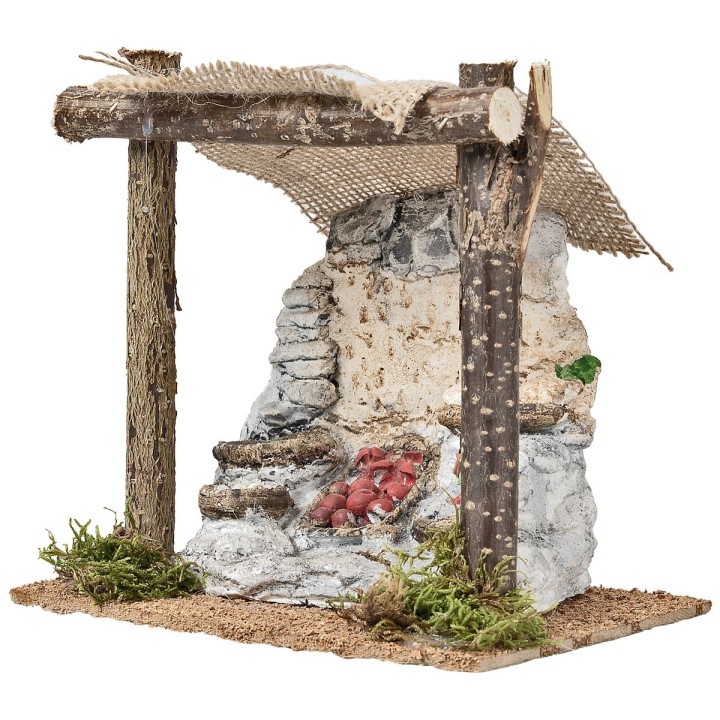 Tienda del frutero con toldo cm 15x10,3x14,5 h