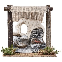 Fishmonger's shop with tent cm 14.2x11.2x14.5 h