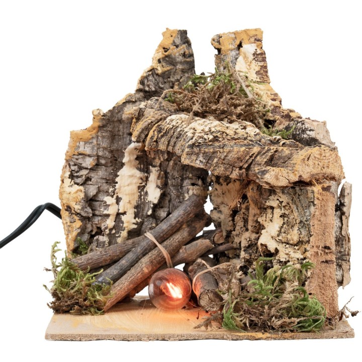 Grotta illuminata con luce funzionante cm 14,2x14,2x15 h