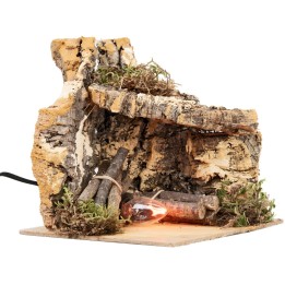 Grotta illuminata con luce funzionante cm 14,2x14,2x15 h