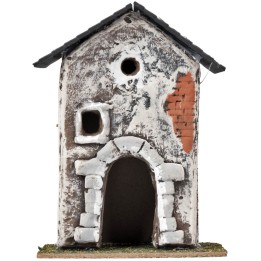Casa con arco e finestre irregolari cm 11,2x7,5x16 h