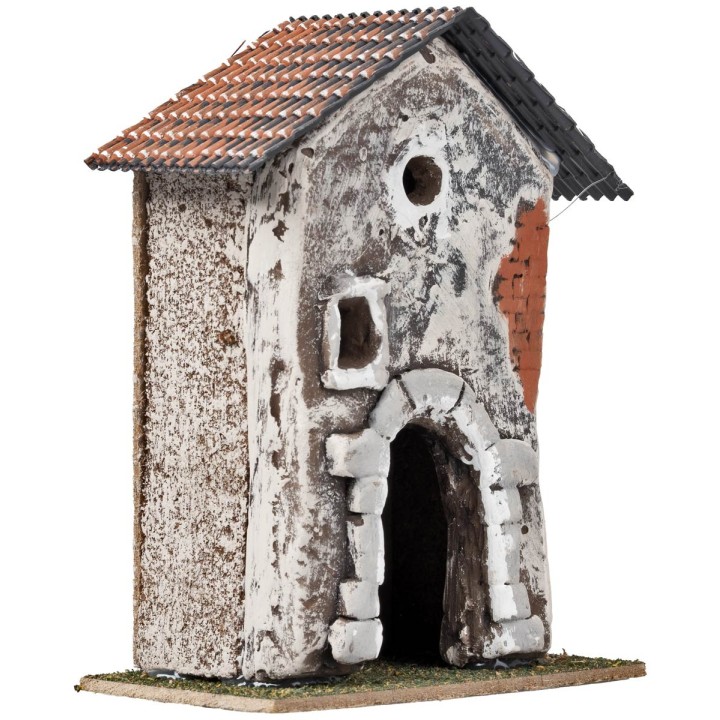 Casa con arco e finestre irregolari cm 11,2x7,5x16 h