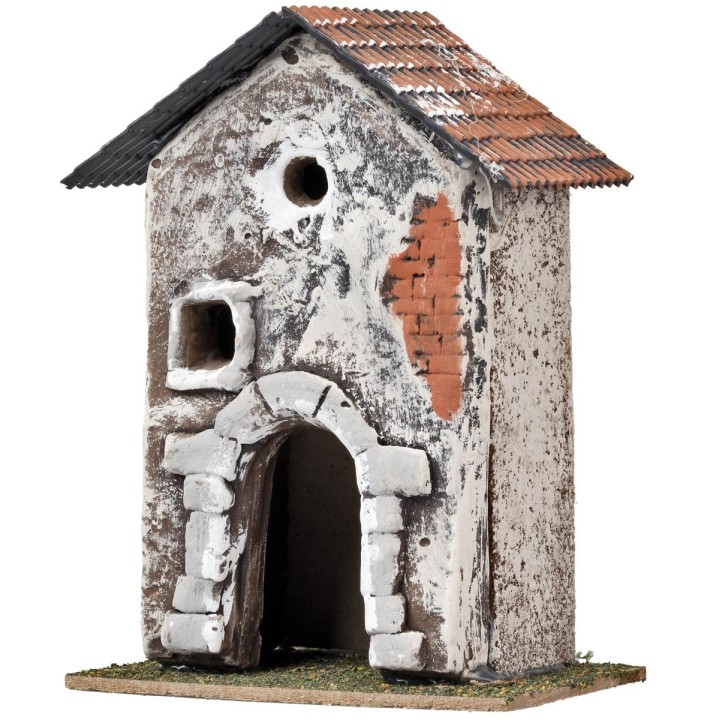 House with arch and irregular windows cm 11.2x7.5x16 h