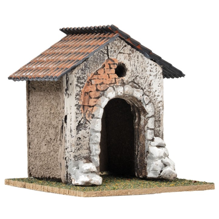 Casa con arco e finestra circolare cm 9,5x9,5x10 h