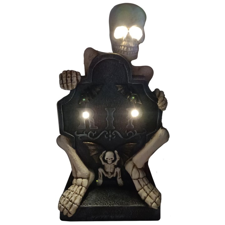Tomba con scheletro illuminata h 57 cm