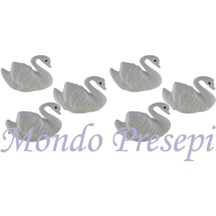 Juego de 6 cisnes de 2 cm