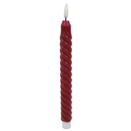 Candela rossa con luce led effetto fiamma h 25 cm