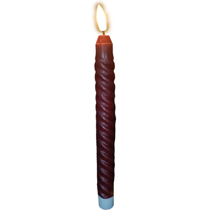 Candela rossa con luce led effetto fiamma h 25 cm