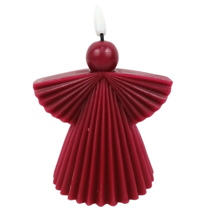 Candela angelo con luce led effetto fiamma h 13,5 cm