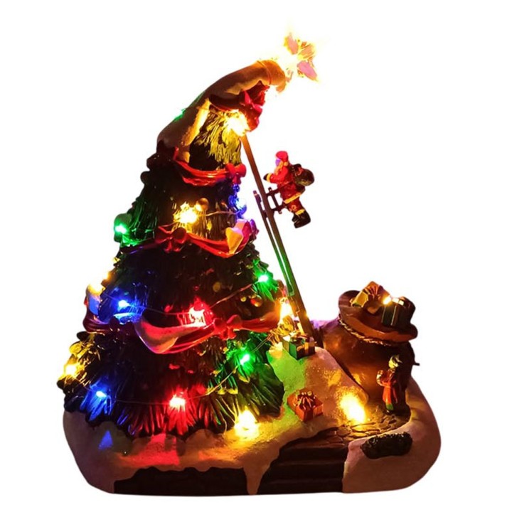 Christmas tree carousel with music and moving lights powered by