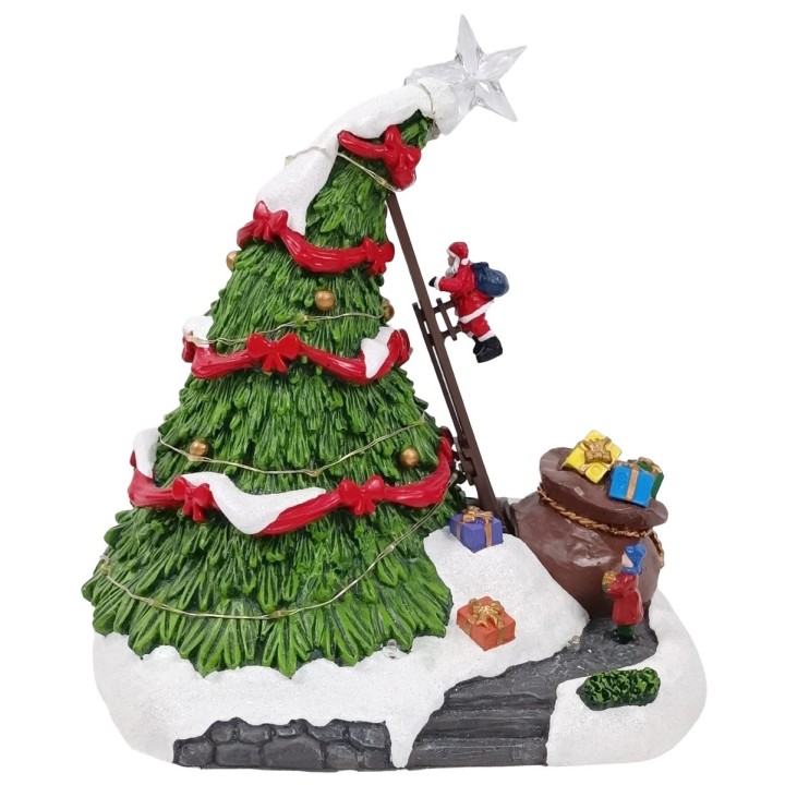 Giostra albero di Natale con musica e luci in movimento