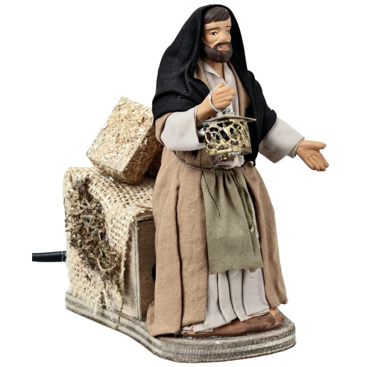 Giuseppe con lanterna serie 10 cm in movimento con luce