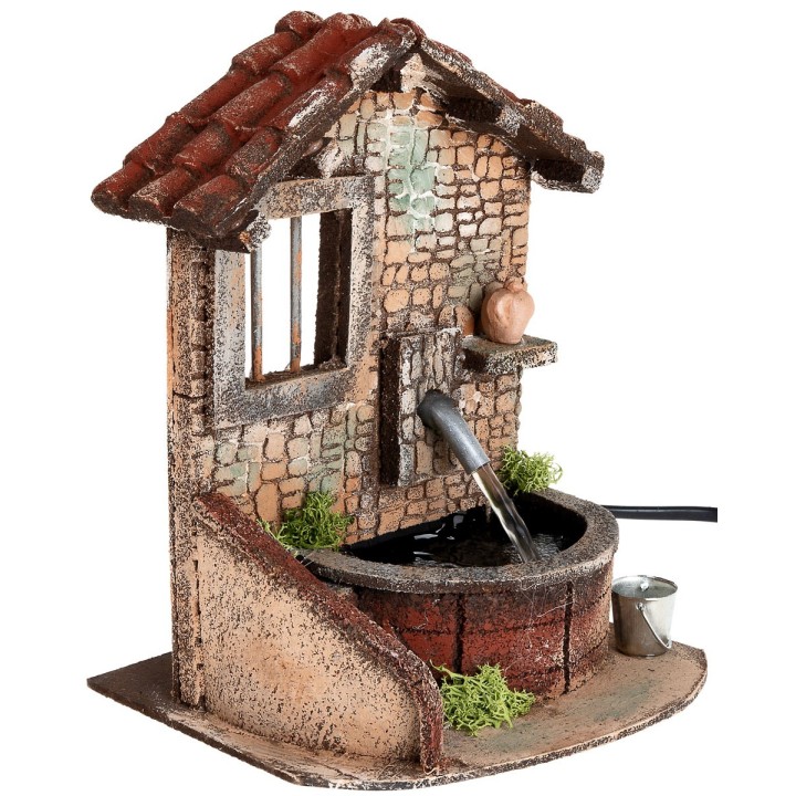 Fontana con pompa funzionante a corrente cm 15x13,3x19,5 h