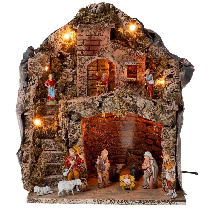 Pesebre con estatuas Landi cm 26x19x33 h