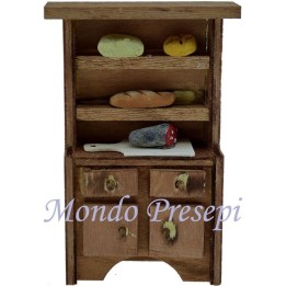 Wooden cupboard with food cm 6x2,5x10 h.