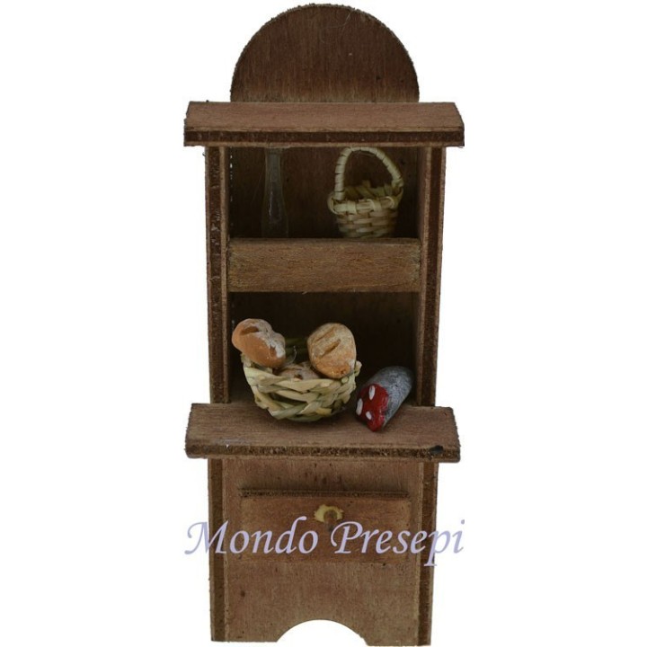 Credenza in legno con cesti cm 5,5x4x13 h.