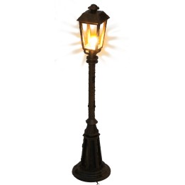Lampione arrugginito con lampada inglese da terra h 15 cm 12v