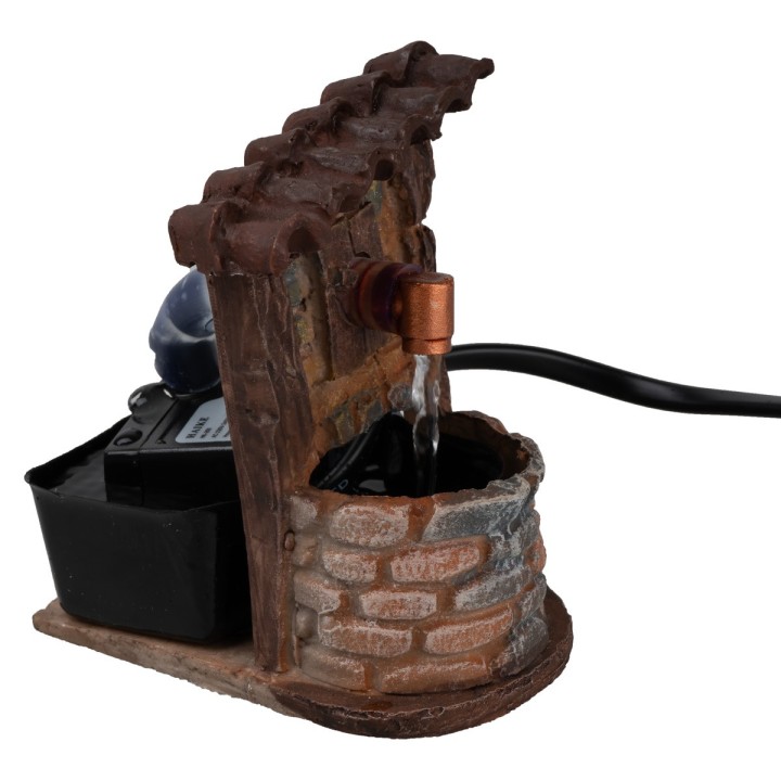 Fuente de resina con agua en movimiento