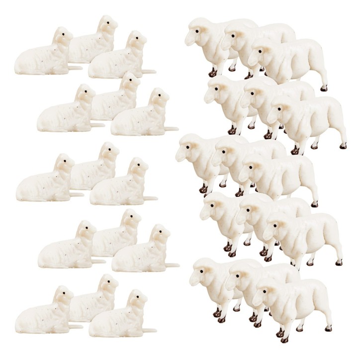 Set 30 pecore in pvc per statue da 7-8 cm