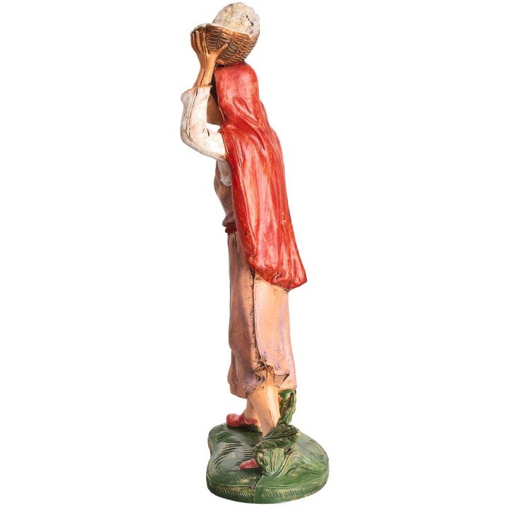 Woman with basket on head h 17-18 cm