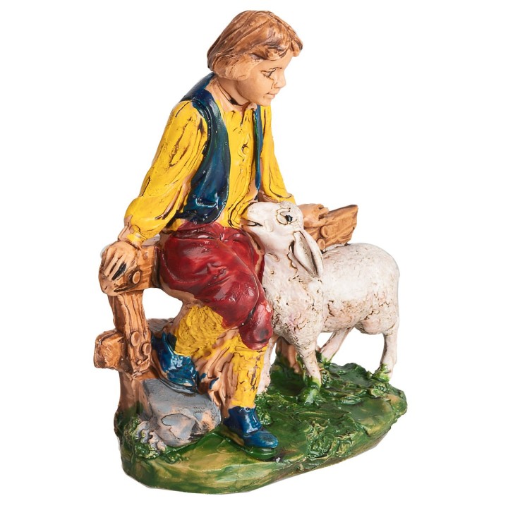 Shepherd on fence with sheep 10 cm series