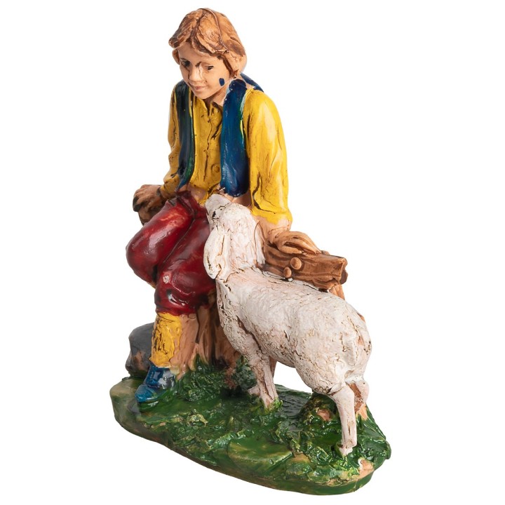 Shepherd on fence with sheep 10 cm series