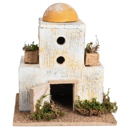 Casa árabe con cúpula central de 15x15x18 cm h.