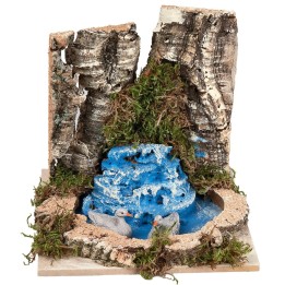 Pond with two ducks for nativity scene cm 15x15x14 h