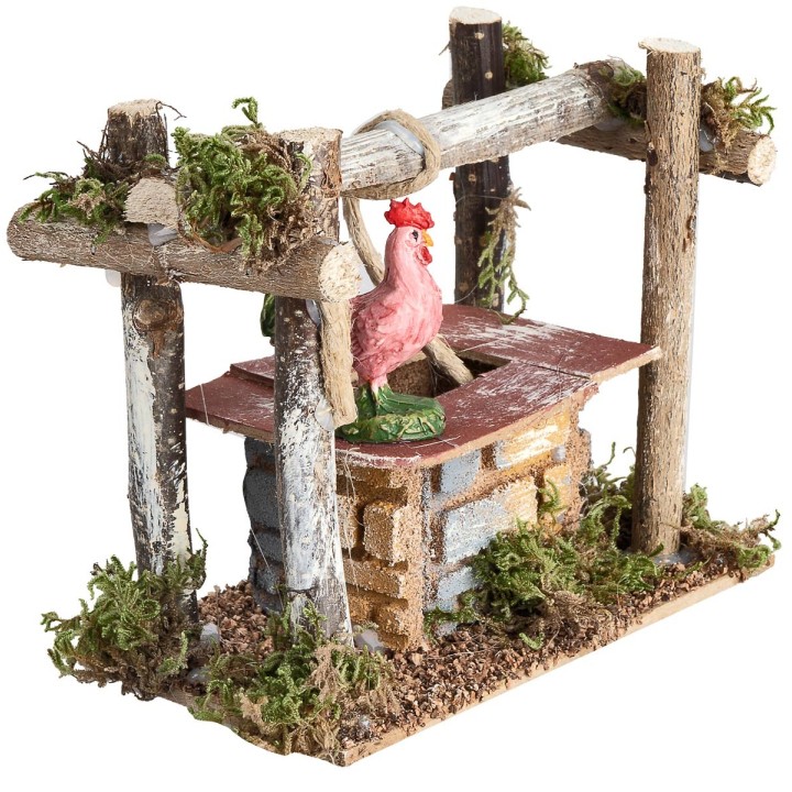 Well with beams and rooster cm 13x7.5x12 h