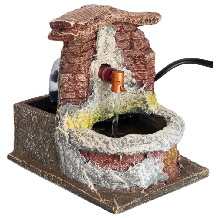 Fountain with round resin basin working cm 12x9x11.8 h