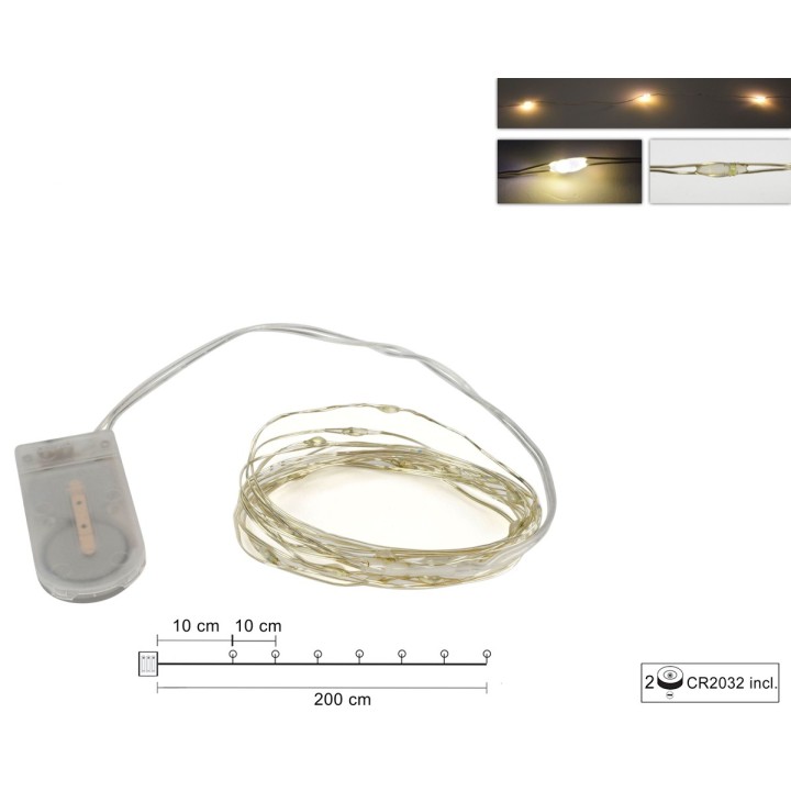 20 Micro hot white light with batteries included