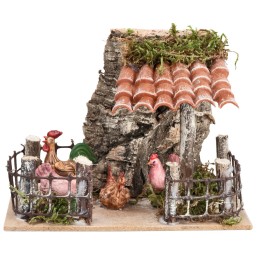 Recinto con galline cm 13,5x7,5x10 h