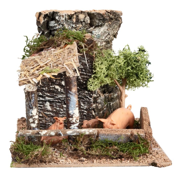 Enclosure with pigs cm 15x15x13.5 h