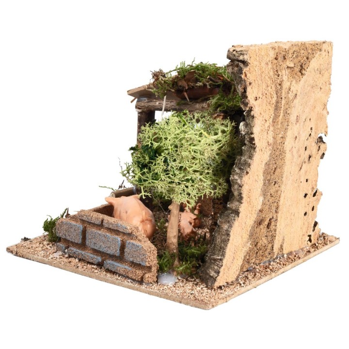 Enclosure with pigs cm 15x15x13.5 h