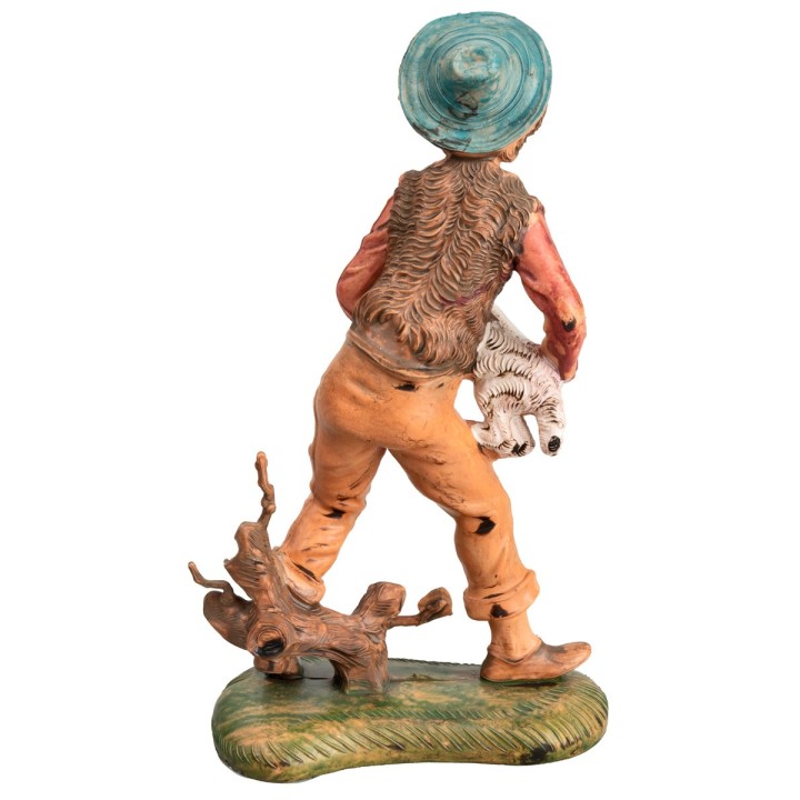 Shepherd with lamb in arms h 16 cm