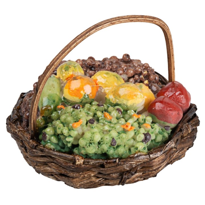 Basket with fruit in wicker ø 5 cm