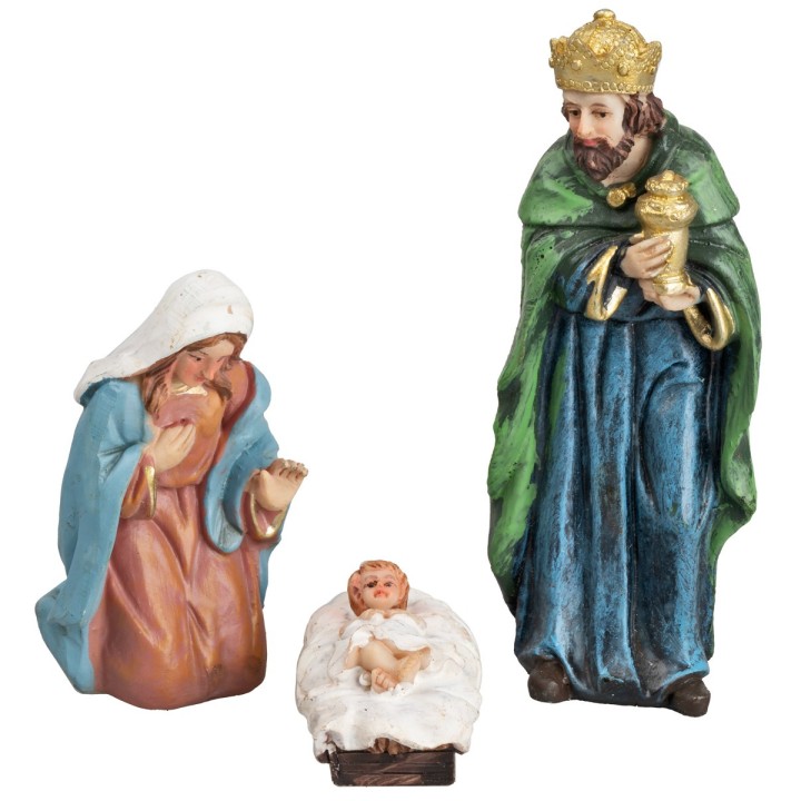 Conjunto de natividad 7 figuras 12 cm en resina
