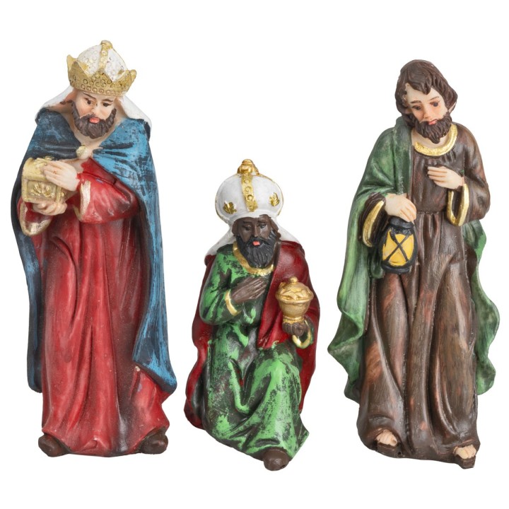 Set natività 7 soggetti 12 cm in resina