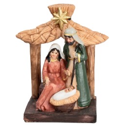 Natività con capanna in resina cm 7,5x5x11,5 h
