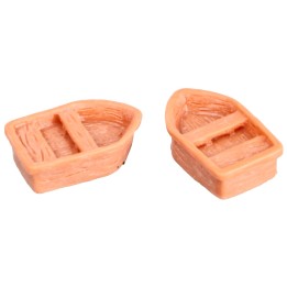 Set of two small boats 3.4x2x1 cm h
