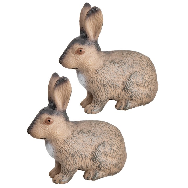 Set 2 conejos de resina h 4,7 cm